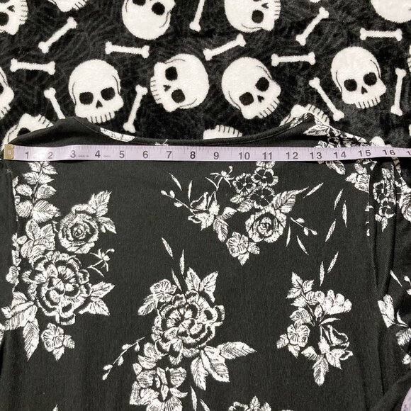 Penmans Black white floral side tie long-sleeve sweater ~ MEDIUM LARGE knit top - Picture 10 of 13